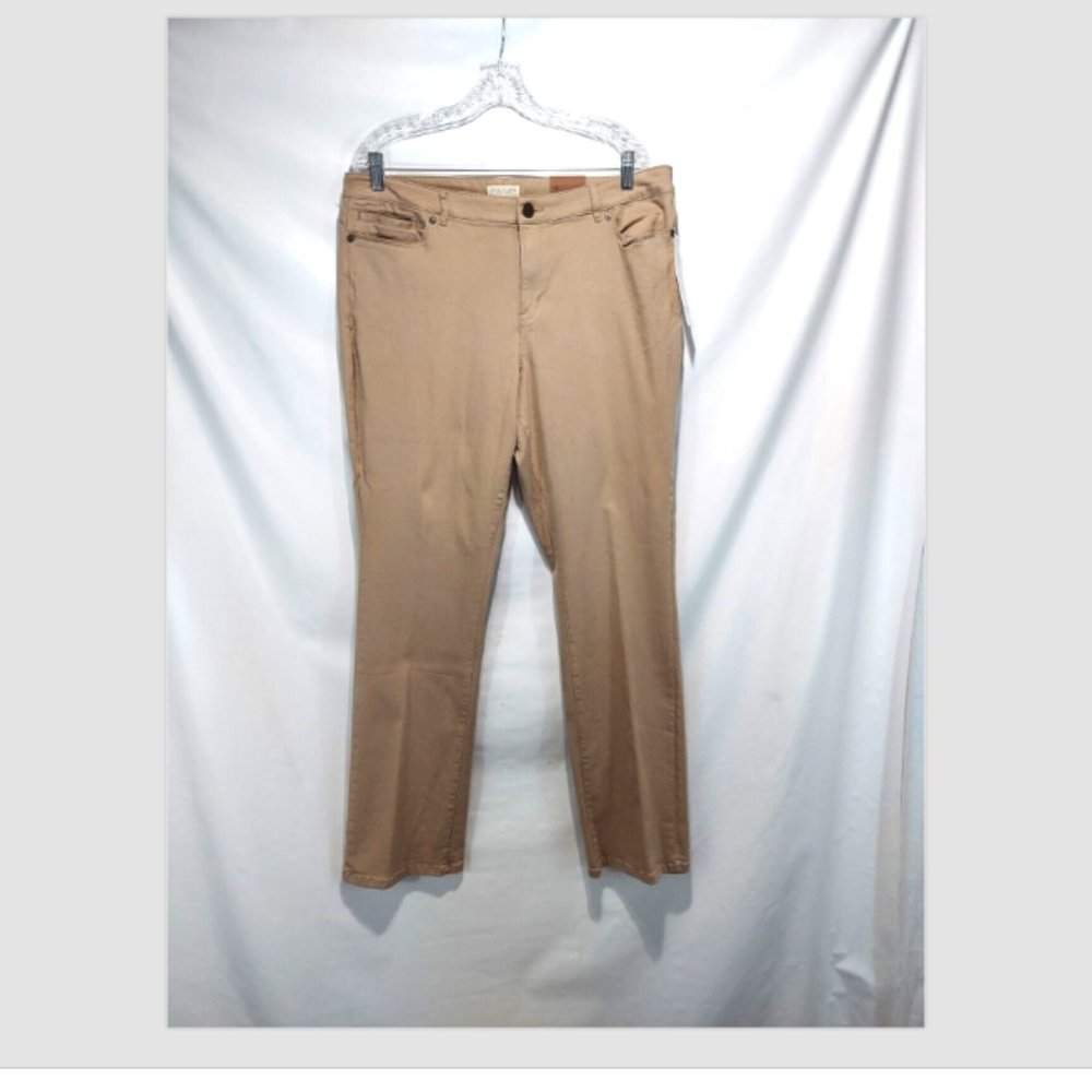 NEW Coldwater Creek Natural Fit Soft Mini Boot Jeans Tan Size 16